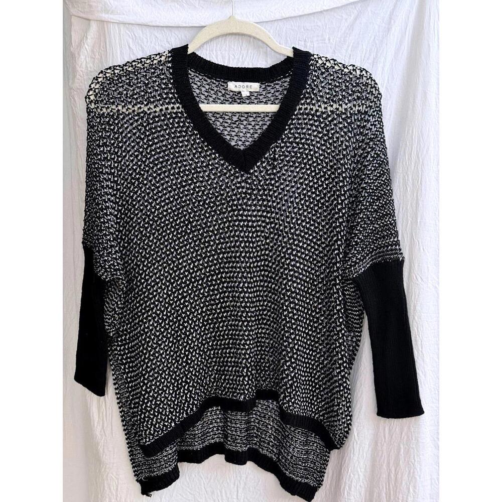 ADORE BLACK KNIT WITH SILVER MATALLIC THREAD